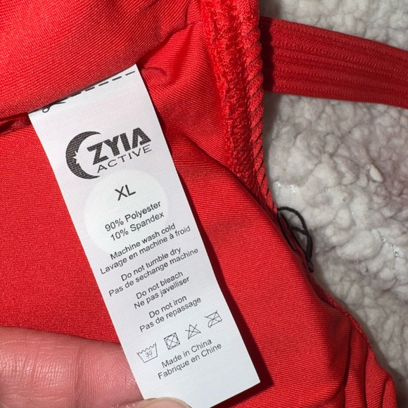 ZYIA Red Ribbed One-Piece Swimsuit - Picture 6 of 8